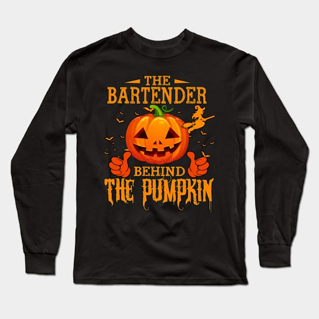 Mens The CHEF Behind The Pumpkin T shirt Funny Halloween T Shirt_BARTENDER Long Sleeve T-Shirt by Sinclairmccallsavd